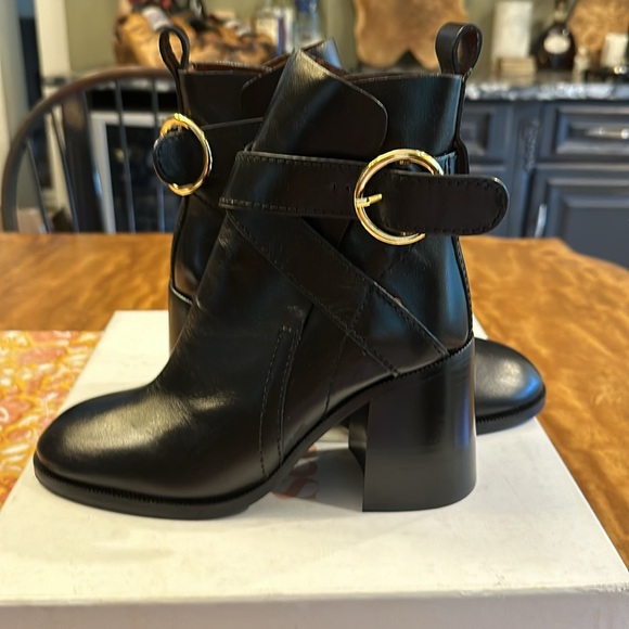 See by Chloé women’s New Gaucho Leather Calf Ankle Booties - Picture 12 of 16
